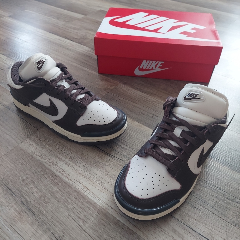Nike Dunk Low Twist Mens Size 7.5 Baroque Brown Phantom White